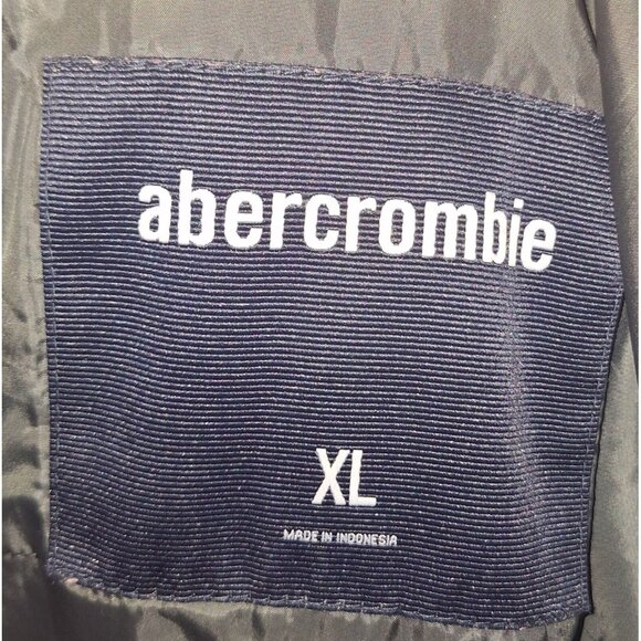 Abercrombie Mens Hooded Lined Cloth Jacket Size Small Black Hook & Latch Sleeves - Picture 3 of 15